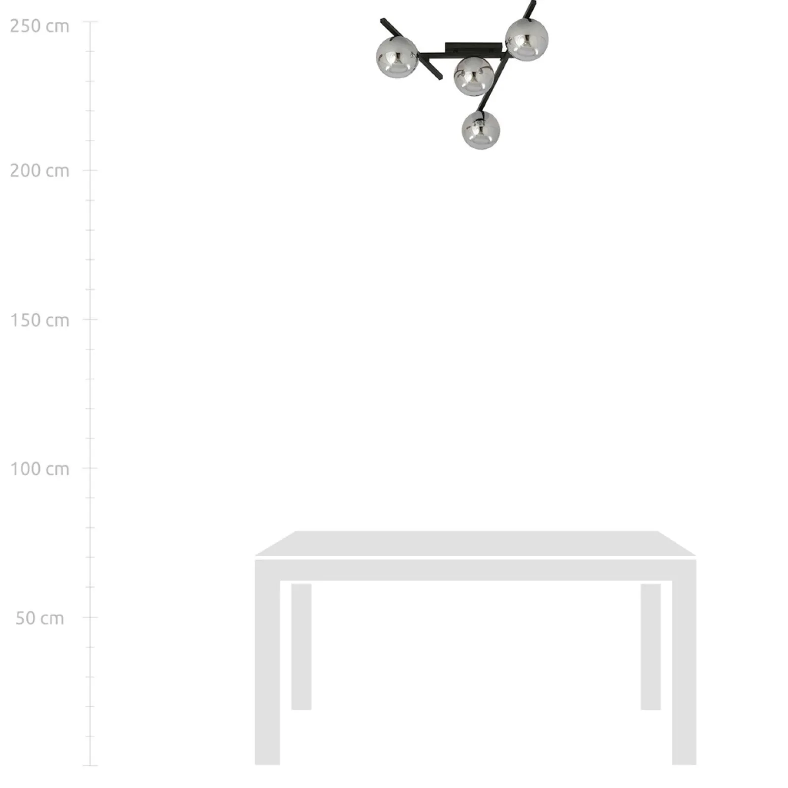 Sklep Kaja Czarna lampa sufitowa z kloszami, do sypialni 1104/4 SMART | Kaja* Plafony Nowoczesne