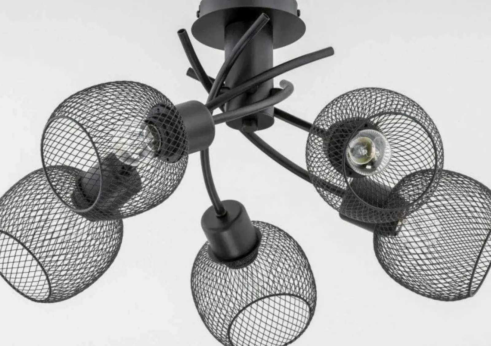 Sklep Kaja Czarna lampa sufitowa z kloszami z siatki AL 25795 | Kaja Cheap