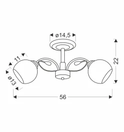 Sklep Kaja Czarna lampa sufitowa z klasycznymi kloszami 32-22523 z serii GRAPHITE | Kaja Oś* Randole Tradycyjne