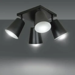 Sklep Kaja Czarna lampa sufitowa z kwadratową podsufitką 385/4 | Kaja Oświetlenie Best Sale