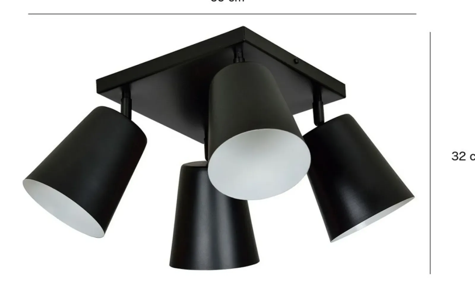 Sklep Kaja Czarna lampa sufitowa z kwadratową podsufitką 385/4 | Kaja Oświetlenie Best Sale