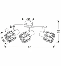 Sklep Kaja Czarna lampa sufitowa z kryształowymi kloszami 93-30191 DUBAI | Kaja Best