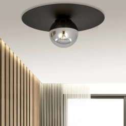 Sklep Kaja Czarna lampa sufitowa z lustrzanym kloszem 1128/1 SOLAR | Kaja Hot