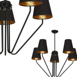 Sklep Kaja Czarna lampa sufitowa z ozdobnymi abażurami MLP4913 z serii VICTORIA | Kaja Oświ Best