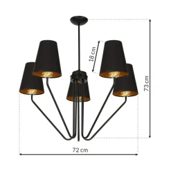 Sklep Kaja Czarna lampa sufitowa z ozdobnymi abażurami MLP4913 z serii VICTORIA | Kaja Oświ Best