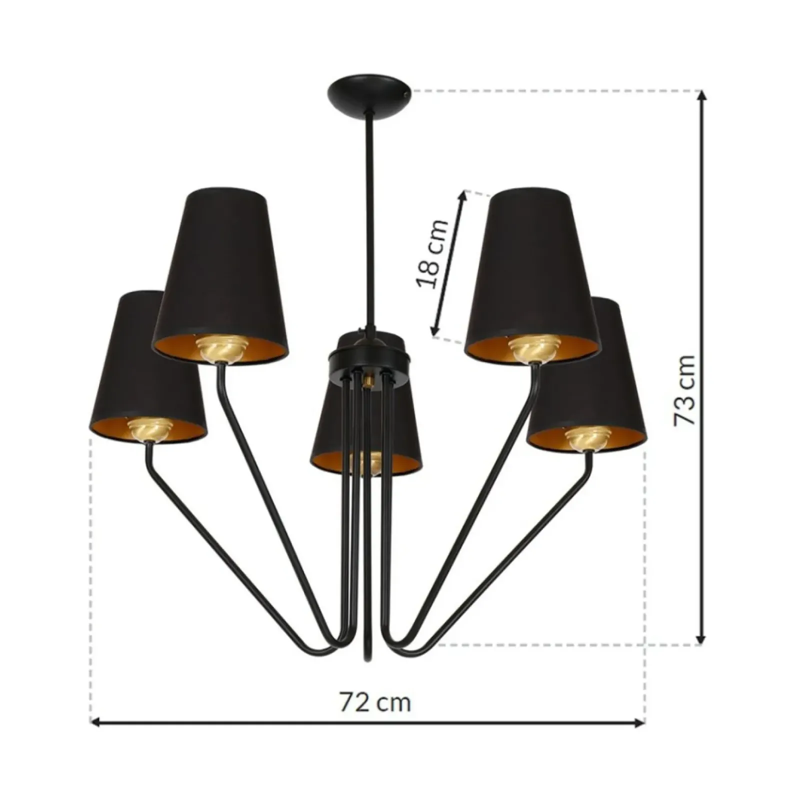 Sklep Kaja Czarna lampa sufitowa z ozdobnymi abażurami MLP4913 z serii VICTORIA | Kaja Oświ Best