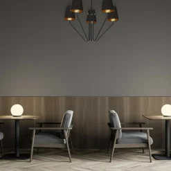 Sklep Kaja Czarna lampa sufitowa z ozdobnymi abażurami MLP4913 z serii VICTORIA | Kaja Oświ Best