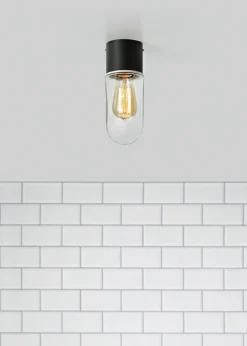 Sklep Kaja Czarna lampa sufitowa z przezroczystym kloszem 107796 | Kaja Clearance