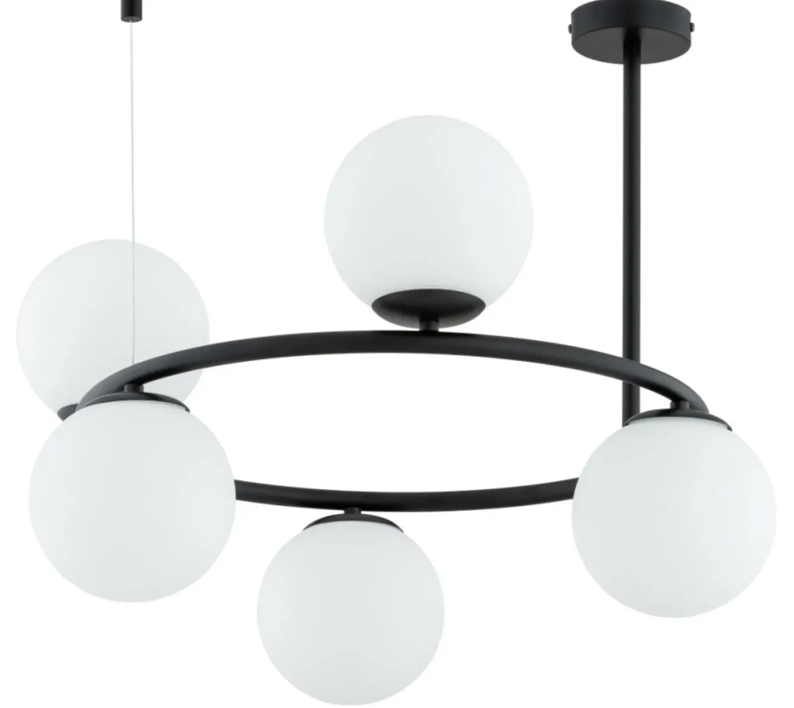 Sklep Kaja Czarna lampa sufitowa z pięcioma kloszami AL 63257 z serii RINGO | Kaja Oświetle Hot