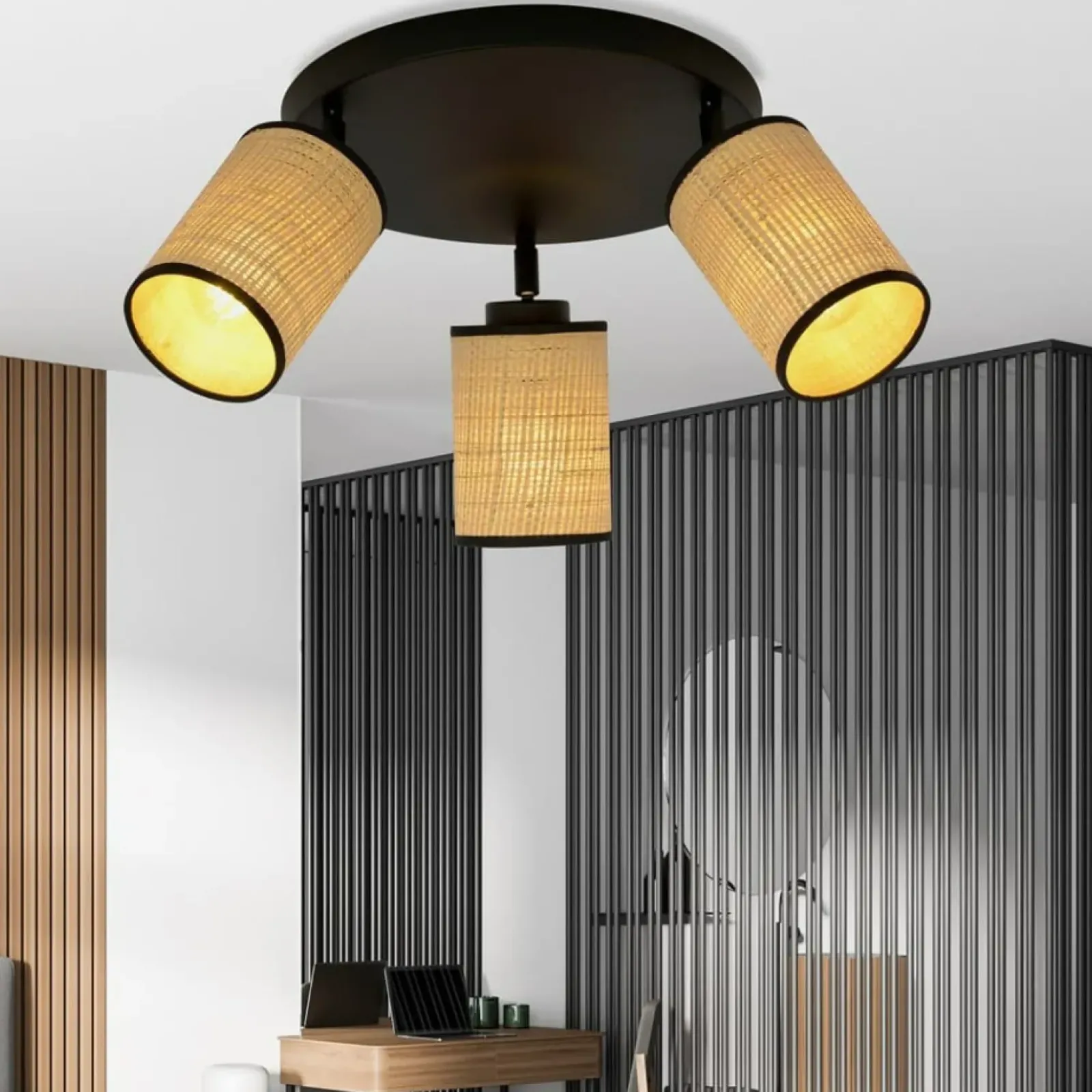 Sklep Kaja Czarna lampa sufitowa z ruchomymi światłami 1151/3PREM YOGA | Kaja Best Sale