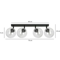 Sklep Kaja Czarna lampa sufitowa z regulowanymi kloszami 776/4 | Kaja Oświetlenie Sale