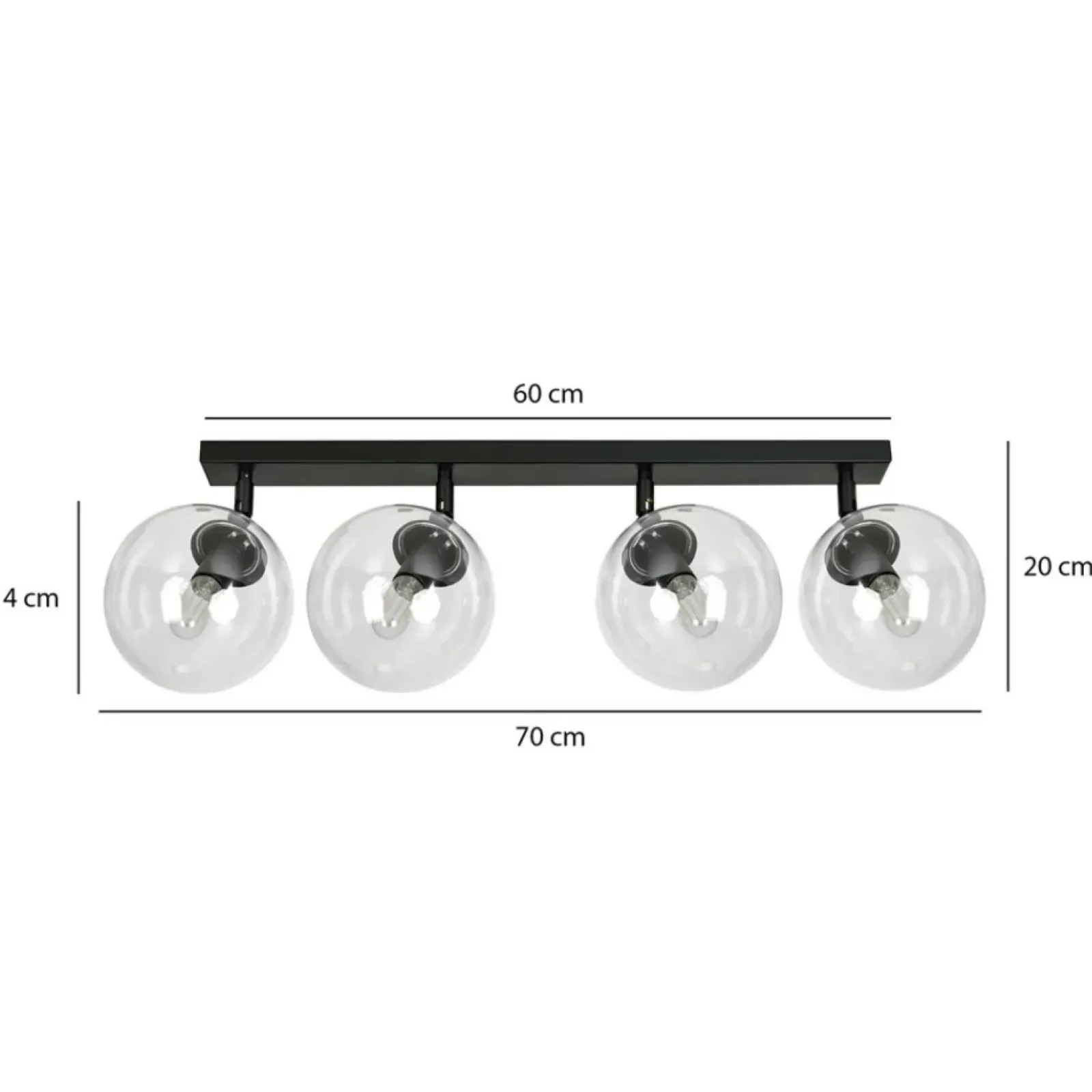 Sklep Kaja Czarna lampa sufitowa z regulowanymi kloszami 776/4 | Kaja Oświetlenie Sale