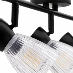 Sklep Kaja Czarna lampa sufitowa z ryflowanymi kloszami ML9972 BEST | Kaja Flash Sale