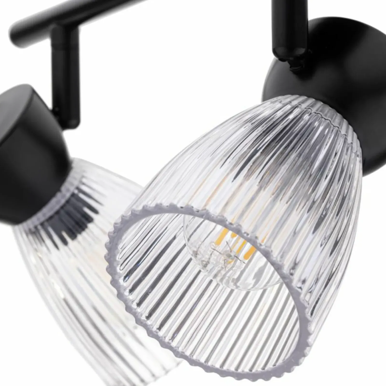 Sklep Kaja Czarna lampa sufitowa z ryflowanymi kloszami ML9972 BEST | Kaja Flash Sale
