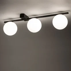 Sklep Kaja Czarna lampa sufitowa z trzema okrągłymi kloszami 10301 PIK | Kaja* Plafony Nowoczesne