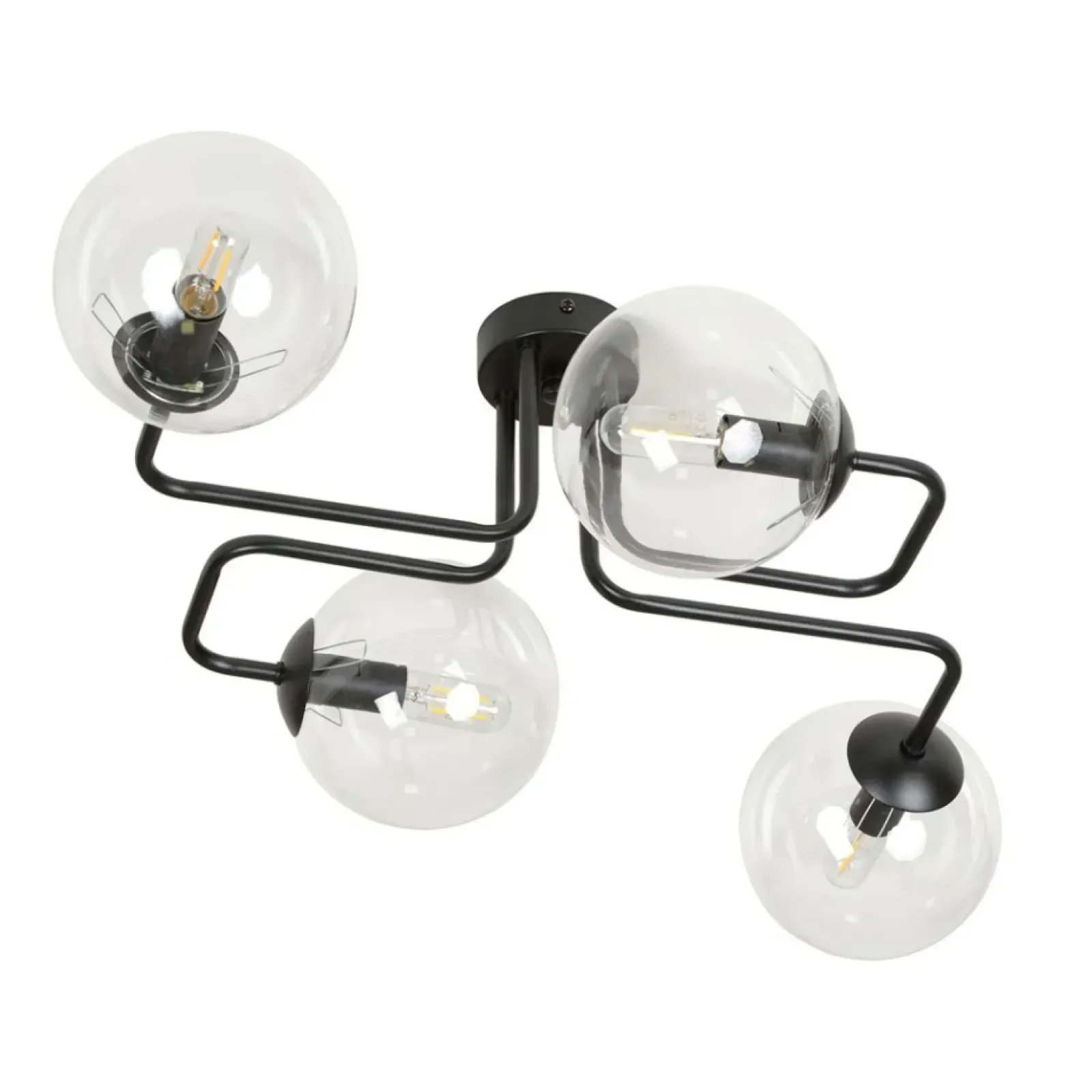 Sklep Kaja Czarna lampa sufitowa z transparentnymi kloszami 831/4 | Kaja Fashion