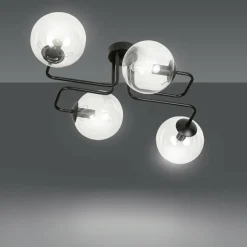 Sklep Kaja Czarna lampa sufitowa z transparentnymi kloszami 831/4 | Kaja Fashion