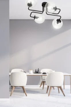 Sklep Kaja Czarna lampa sufitowa z transparentnymi kloszami 831/4 | Kaja Fashion