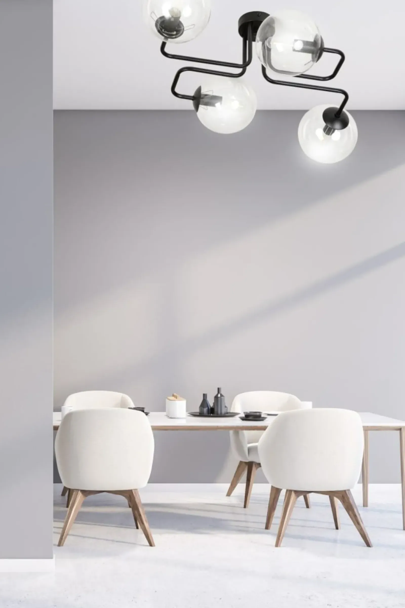 Sklep Kaja Czarna lampa sufitowa z transparentnymi kloszami 831/4 | Kaja Fashion