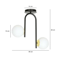 Sklep Kaja Czarna lampa sufitowa ze złotymi podkładkami 1032/2 RAGNAR | Kaja Store