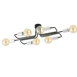 Sklep Kaja Czarna lampa sufitowa ze srebrnymi oprawkami 1174/6A z serii VEKEN Clearance