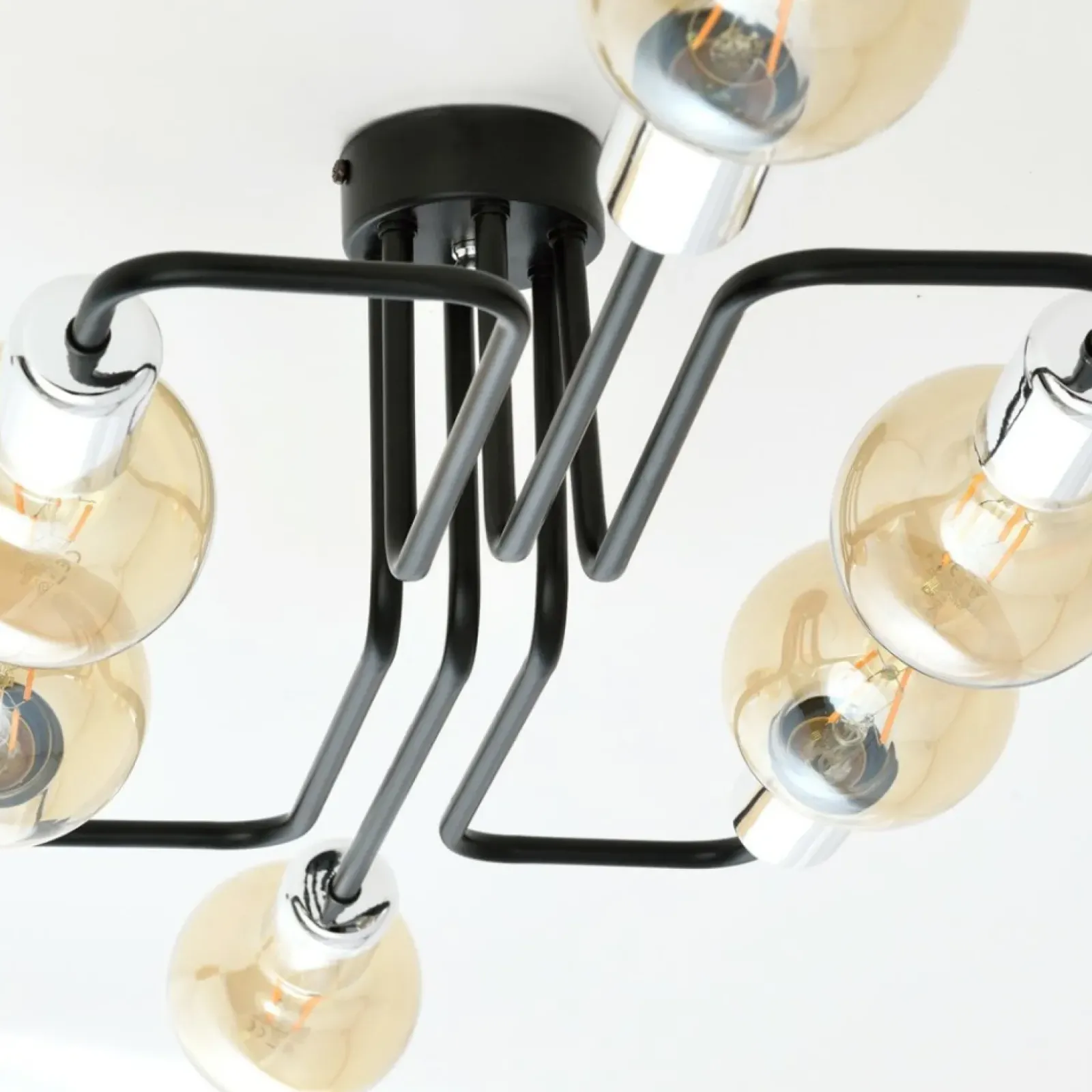 Sklep Kaja Czarna lampa sufitowa ze srebrnymi oprawkami 1174/6A z serii VEKEN Clearance