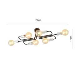 Sklep Kaja Czarna lampa sufitowa ze srebrnymi oprawkami 1174/6A z serii VEKEN Clearance