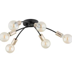 Sklep Kaja Czarna lampa sufitowa ze złotymi dodatkami AL 63228 z serii LENSI Shop