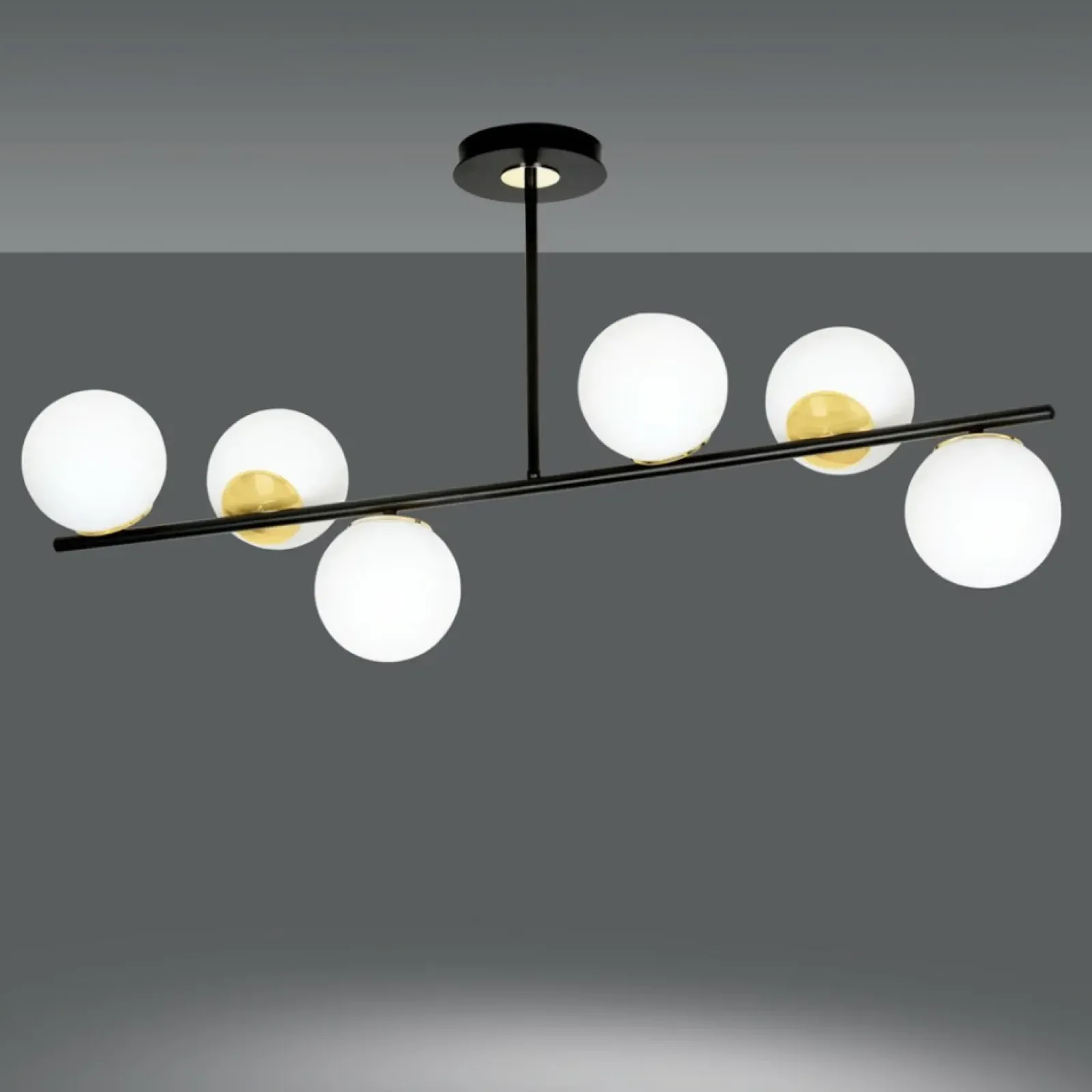 Sklep Kaja Czarna lampa sufitowa ze złotymi elementami 1022/6 FLOKI | Kaja Sale