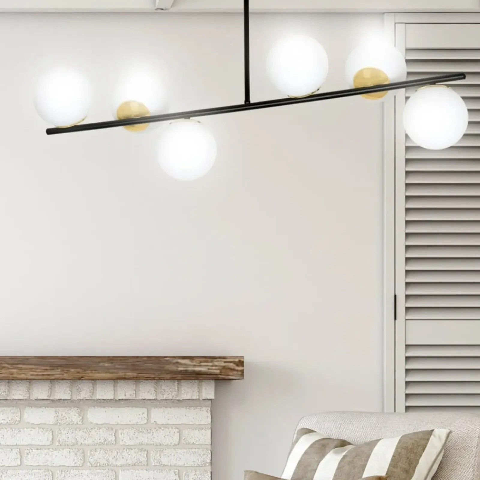 Sklep Kaja Czarna lampa sufitowa ze złotymi elementami 1022/6 FLOKI | Kaja Sale