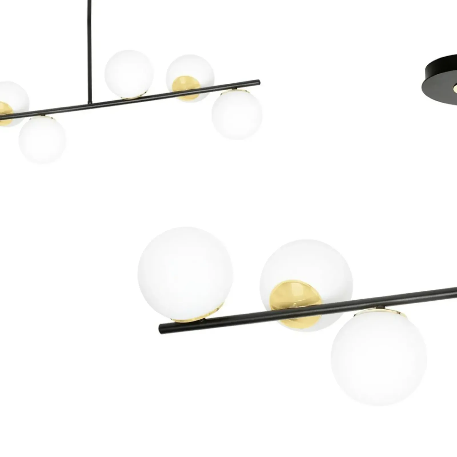 Sklep Kaja Czarna lampa sufitowa ze złotymi elementami 1022/6 FLOKI | Kaja Sale