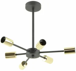Sklep Kaja Czarna lampa sufitowa ze złotymi oprawkami ZM A8100-6 z serii MANDI Hot