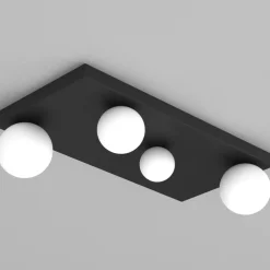 Sklep Kaja Czarna lampa w kształcie prostokąta z kloszami MLP8391 z serii BIBIONE | Kaja Oś Flash Sale