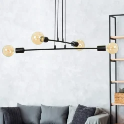Sklep Kaja Czarna lampa w stylu loftowym na cztery żarówki 696/4 | Kaja czarny Online