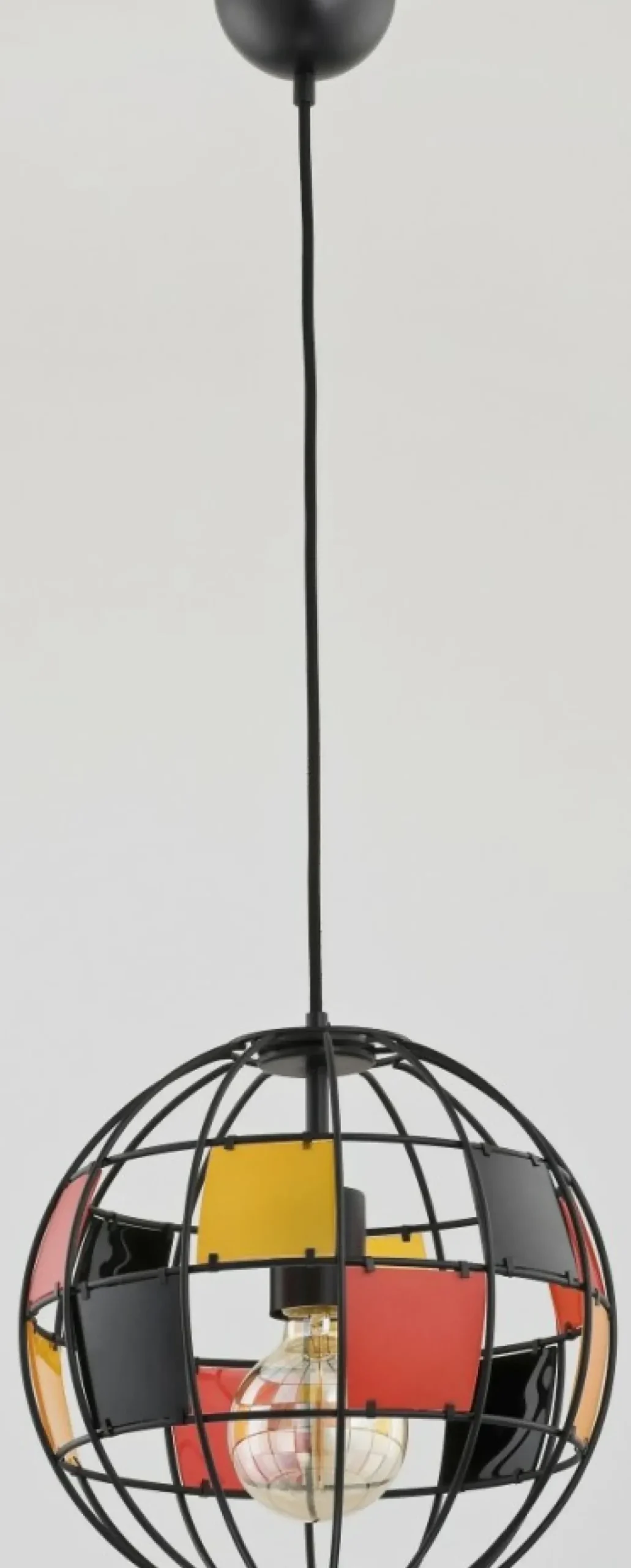Sklep Kaja Czarna lampa wiszącą z kulistym drucianym kloszem AL 60359 | Kaja New