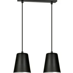 Sklep Kaja Czarna lampa wisząca - listwa z dwoma kloszami 396/2 | Kaja Best Sale