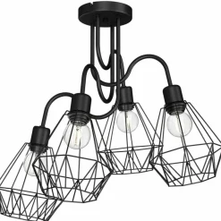 Sklep Kaja Czarna lampa wisząca, cztery punkty świetlne LX 0310 z serii BERGEN czarny Discount