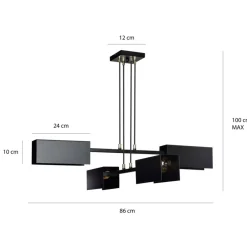 Sklep Kaja Czarna lampa wisząca do loftowej kuchni 633/4 TOLOS | Kaja Oświetlenie Best Sale