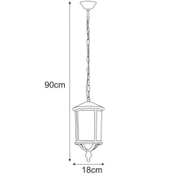Sklep Kaja Czarna lampa wisząca do oświetlenia tarasu K-8221 z serii MIAMI* Lampy Ogrodowe Wiszące
