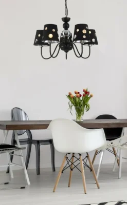 Sklep Kaja Czarna lampa wisząca do salonu LEDEA 50205106 BATLEY | Kaja Hot