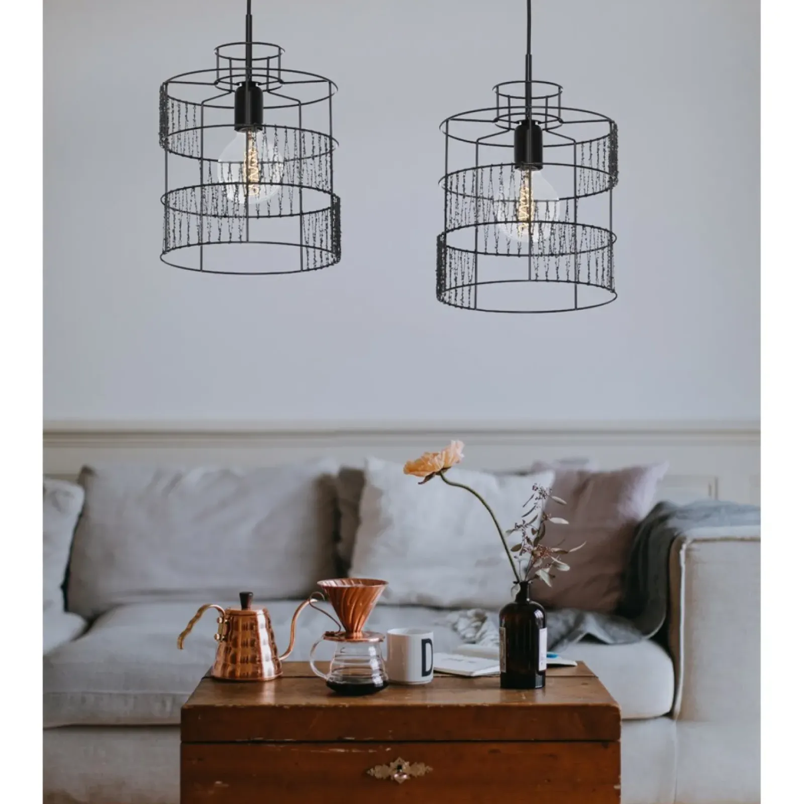 Sklep Kaja Czarna lampa wisząca do salonu w stylu loft 67113 LANA | Kaja Cheap