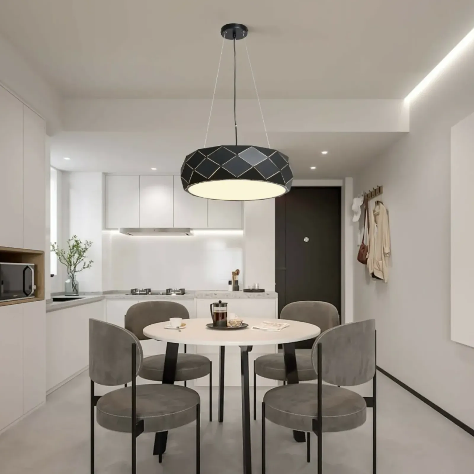 Sklep Kaja Czarna lampa wisząca, do salonu LP-8069/1P BK REUS | Kaja Oświetlenie New