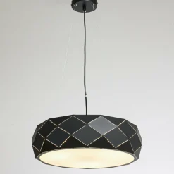 Sklep Kaja Czarna lampa wisząca, do salonu LP-8069/1P BK REUS | Kaja Oświetlenie New
