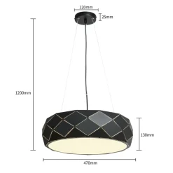 Sklep Kaja Czarna lampa wisząca, do salonu LP-8069/1P BK REUS | Kaja Oświetlenie New
