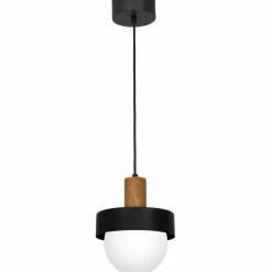 Sklep Kaja Czarna lampa wisząca, drewniany element LX 4048 z serii CANAN | Kaja Shop