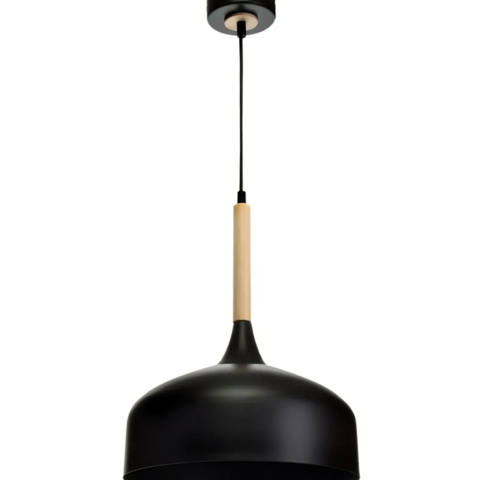 Sklep Kaja Czarna lampa wisząca, drewniany element MLP6218 z serii TAYLOR | Kaja Oświetleni Discount