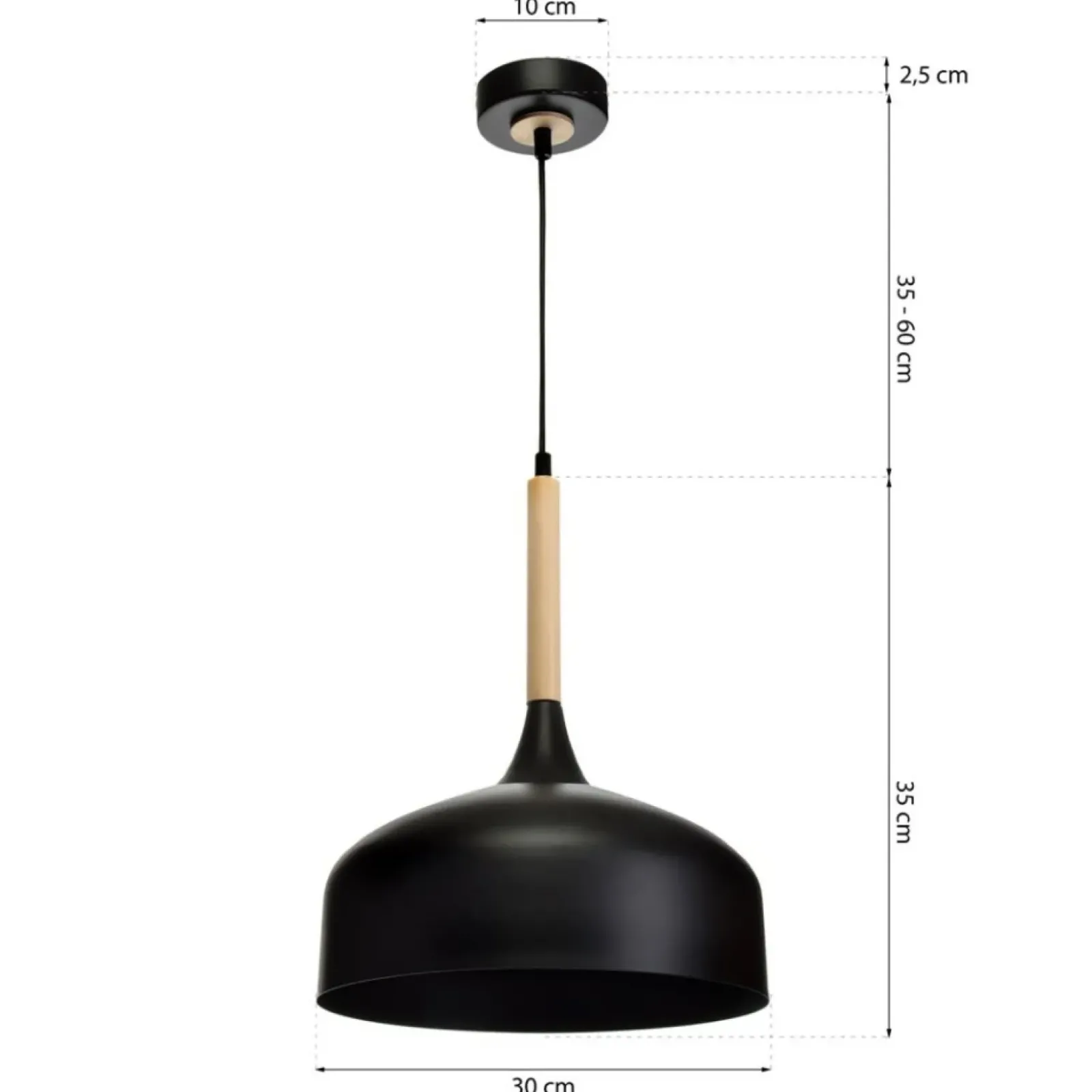 Sklep Kaja Czarna lampa wisząca, drewniany element MLP6218 z serii TAYLOR | Kaja Oświetleni Discount