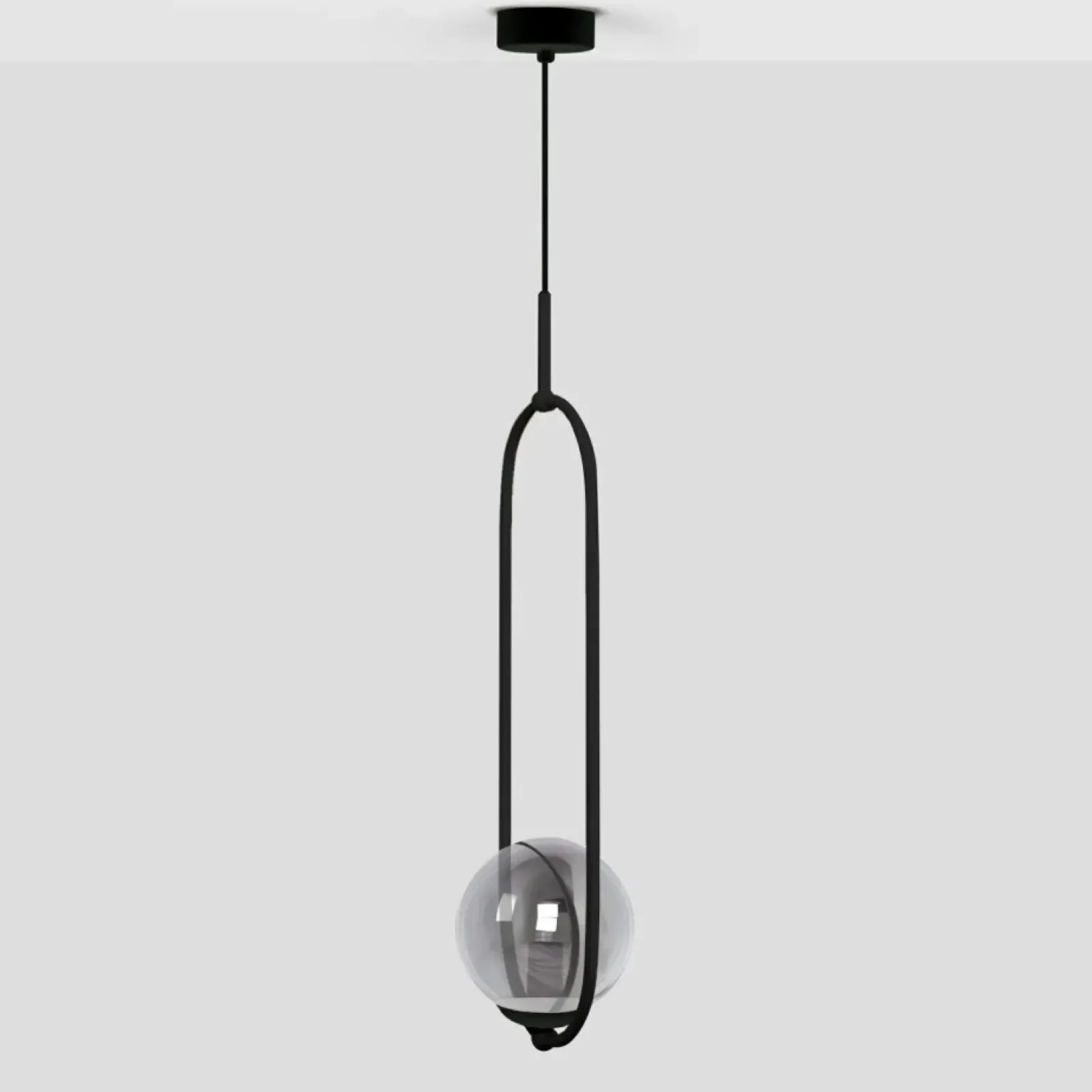 Sklep Kaja Czarna lampa wisząca elipsa z grafitowym kloszem K-5110 z serii DAVOS New