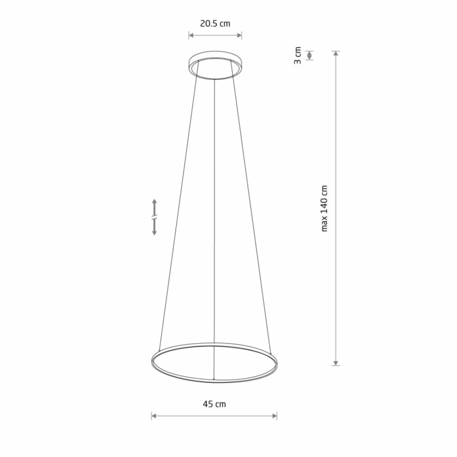 Sklep Kaja Czarna lampa wisząca koło 4000K ⌀45cm 10863 CIRCOLO LED | Kaja Discount