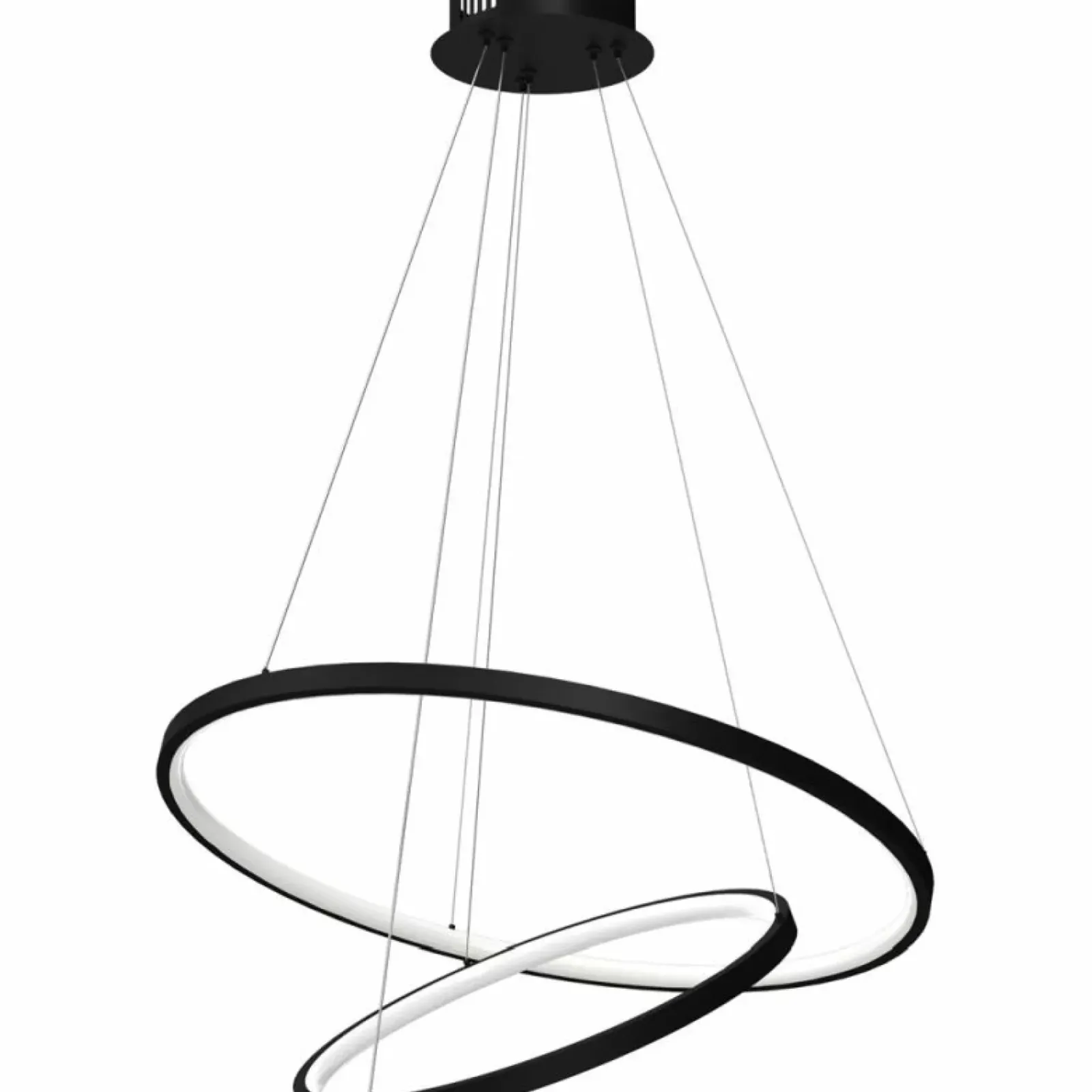 Sklep Kaja Czarna lampa wisząca LED, dwie obręcze ML7942 ROTONDA | Kaja Best Sale